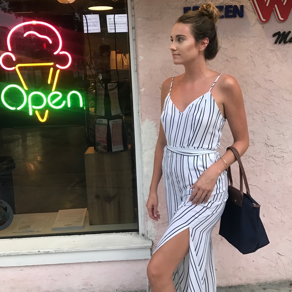 Striped Flowy Jumpsuit